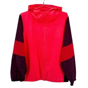 VICTORIA'S SECRET PINK Colorblock Hooded Track Jacket • M / L • pink, purple